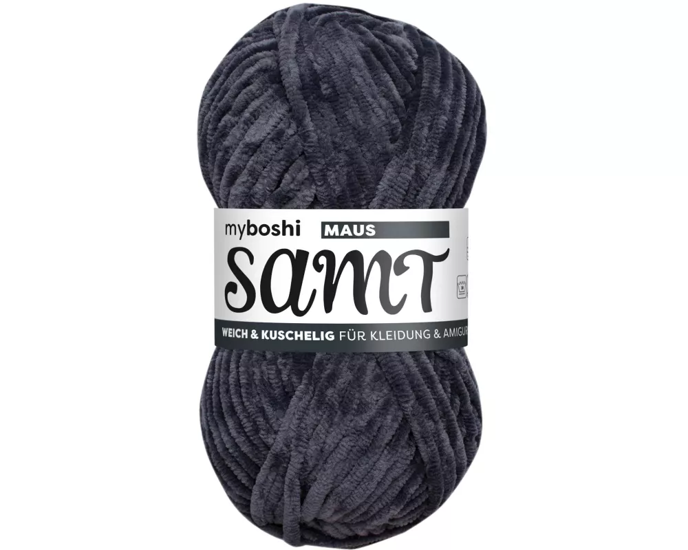 myBoshi Wolle Chenille Samt Maus 100 g, 100 m