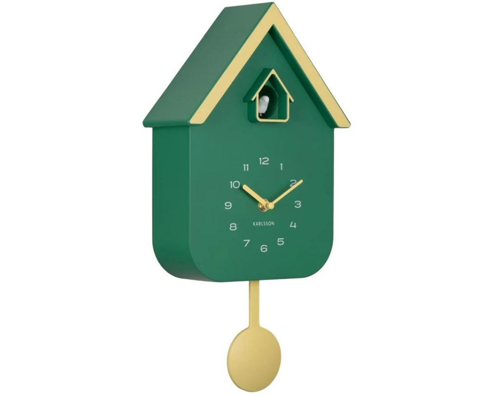 KARLSSON Wanduhr Dupla Color Cuckoo Green and Soft Yellow