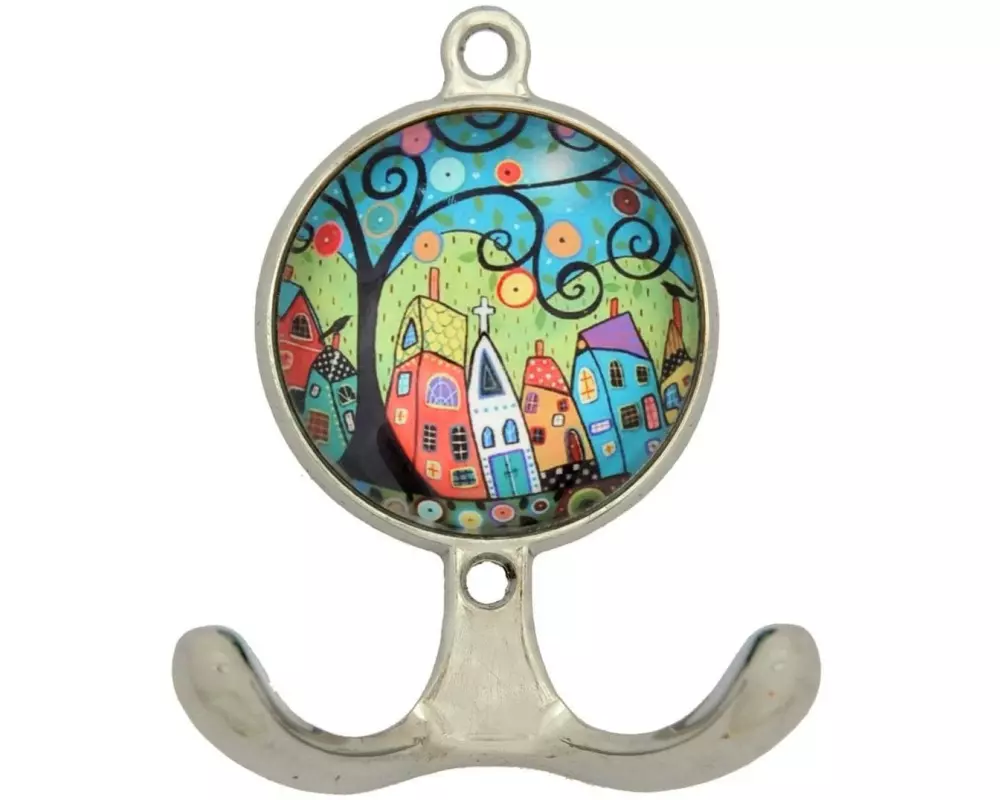 Tranquillo Wandhaken Haus, 2-fach, Metall/Glas