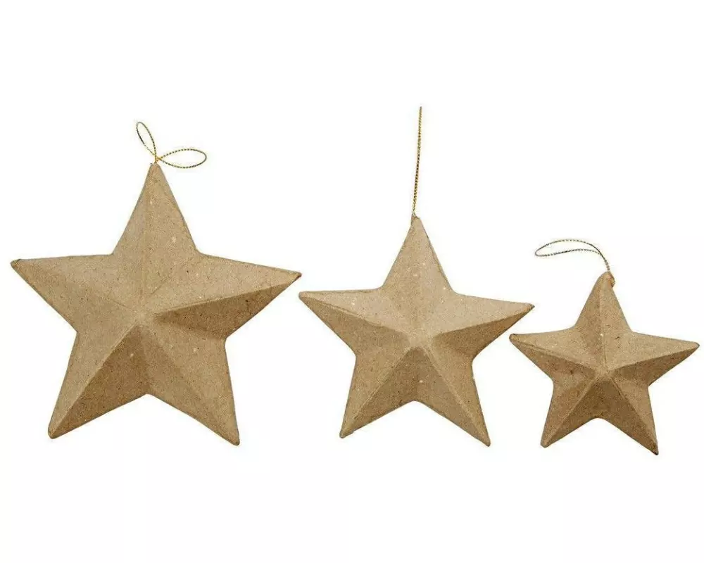 Creativ Company Aufhänger 7.5 + 10 + 12.5 cm Stern