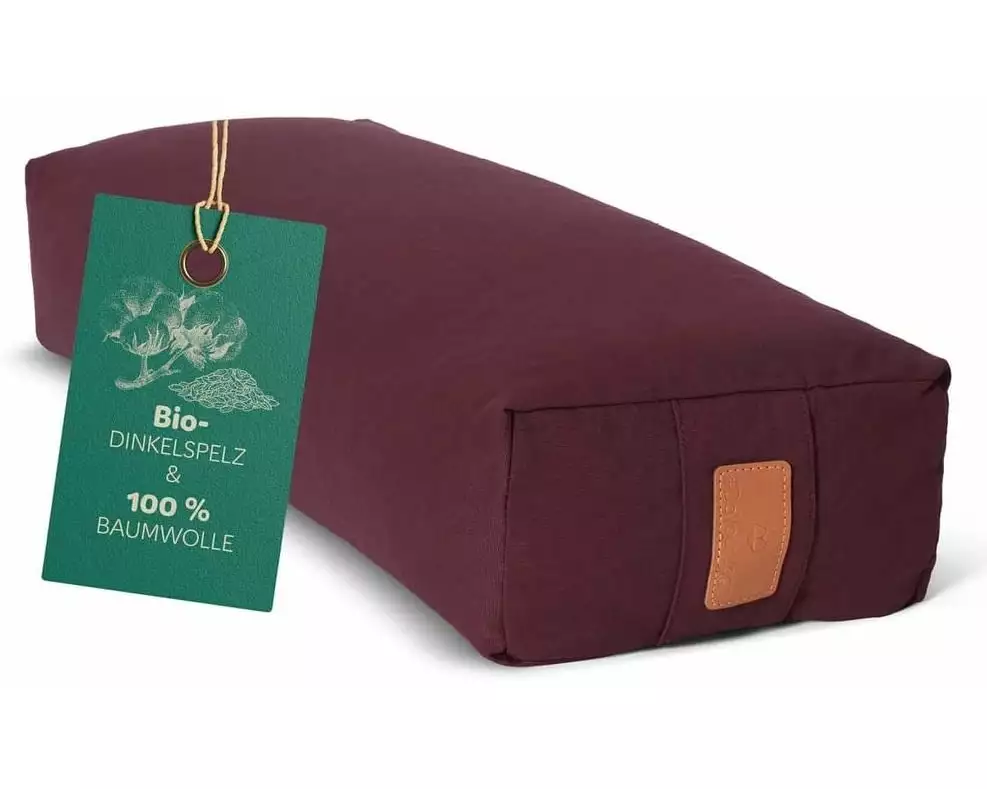 DoYourYoga Yoga-Bolster Paravati Bio-Dinkelspelz, Dunkelrot