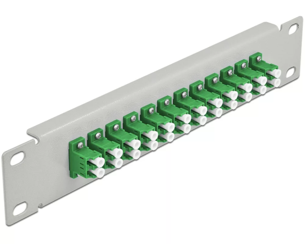 Delock Verteilerplatte 10″ LWL Patchpanel 12 Port LC Duplex grau