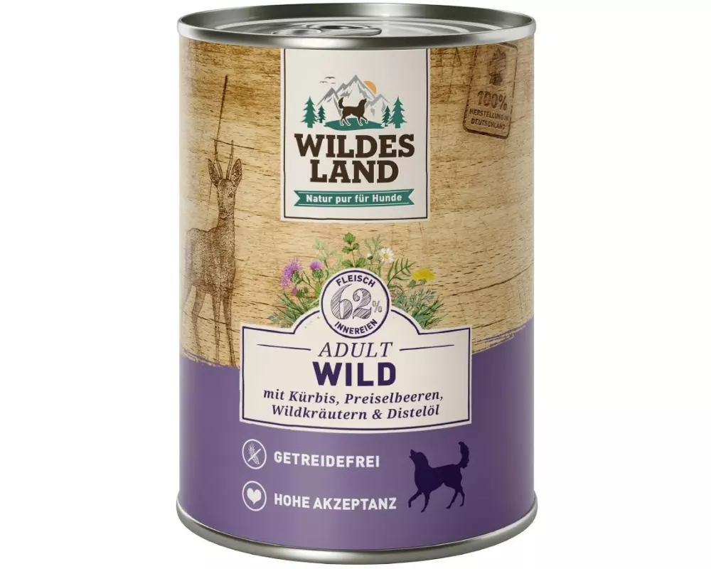 Wildes Land Nassfutter Wild mit Kürbis und Preiselbeeren 400 g