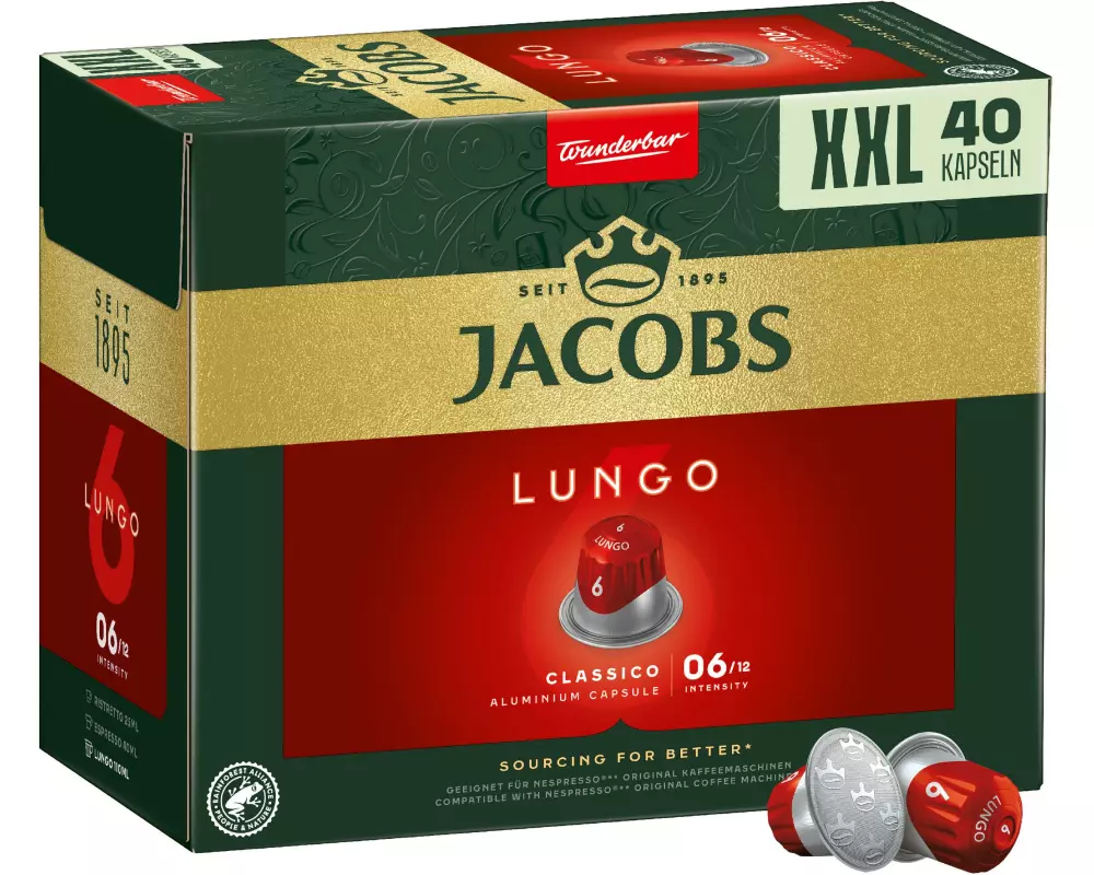 Jacobs Kaffeekapseln Lungo 6 Classico 40 Stück