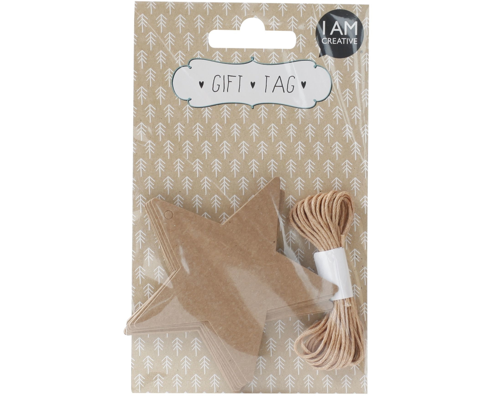 I AM CREATIVE Geschenkanhänger 4088.36 BOHO Stern II, 20 Stück