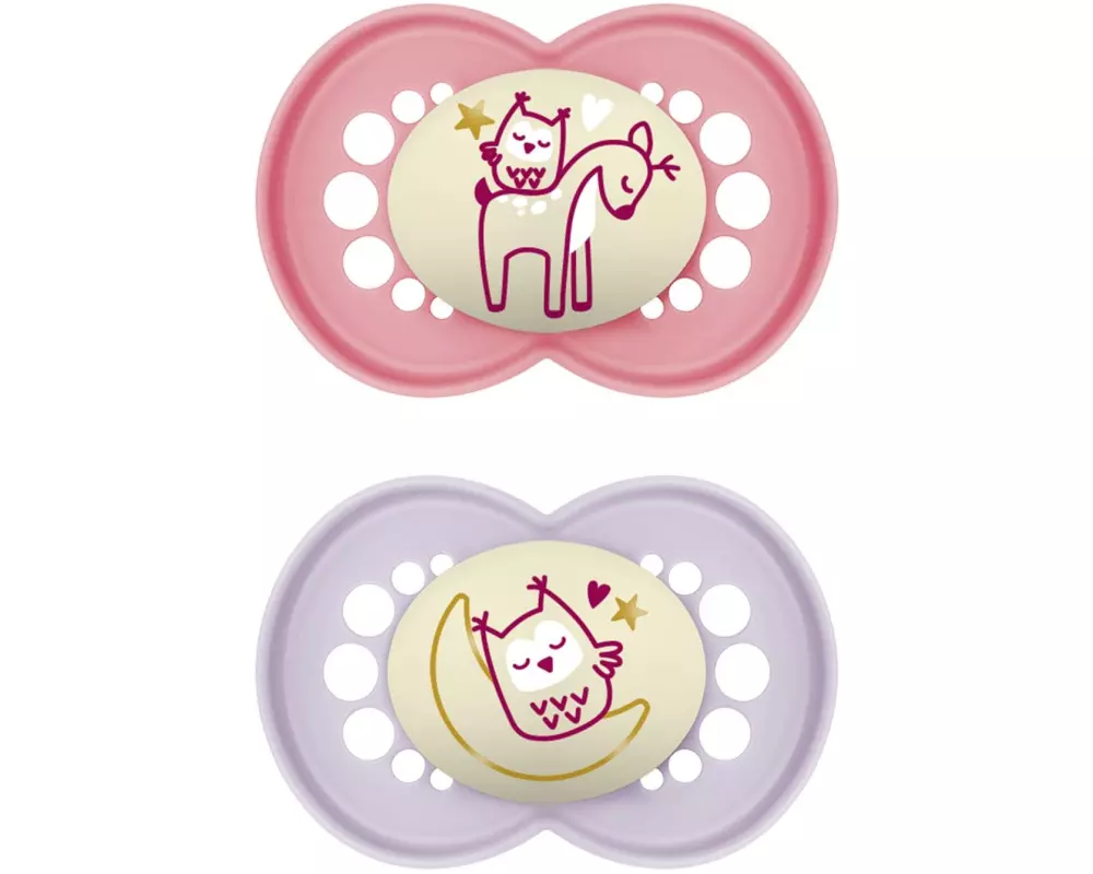 MAM Nuggi Original Night 2 Stk. Girl 6-16 Mt.