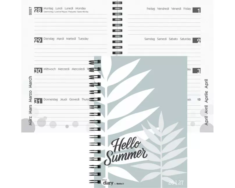 Biella Schulagenda mydiary Wire-O 2026/27 Summer, 14.5 x 20.5 cm