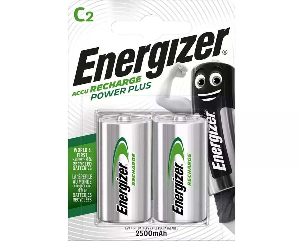 Energizer Akku Power Plus NiMH C 2500 mAh, 2 Stück