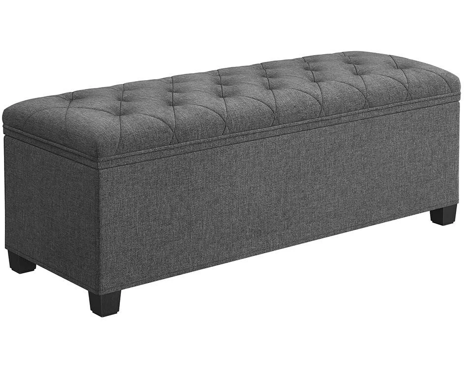 Songmics Sitztruhe Ottomane mit Stauraum 110 x 40 cm, Grau