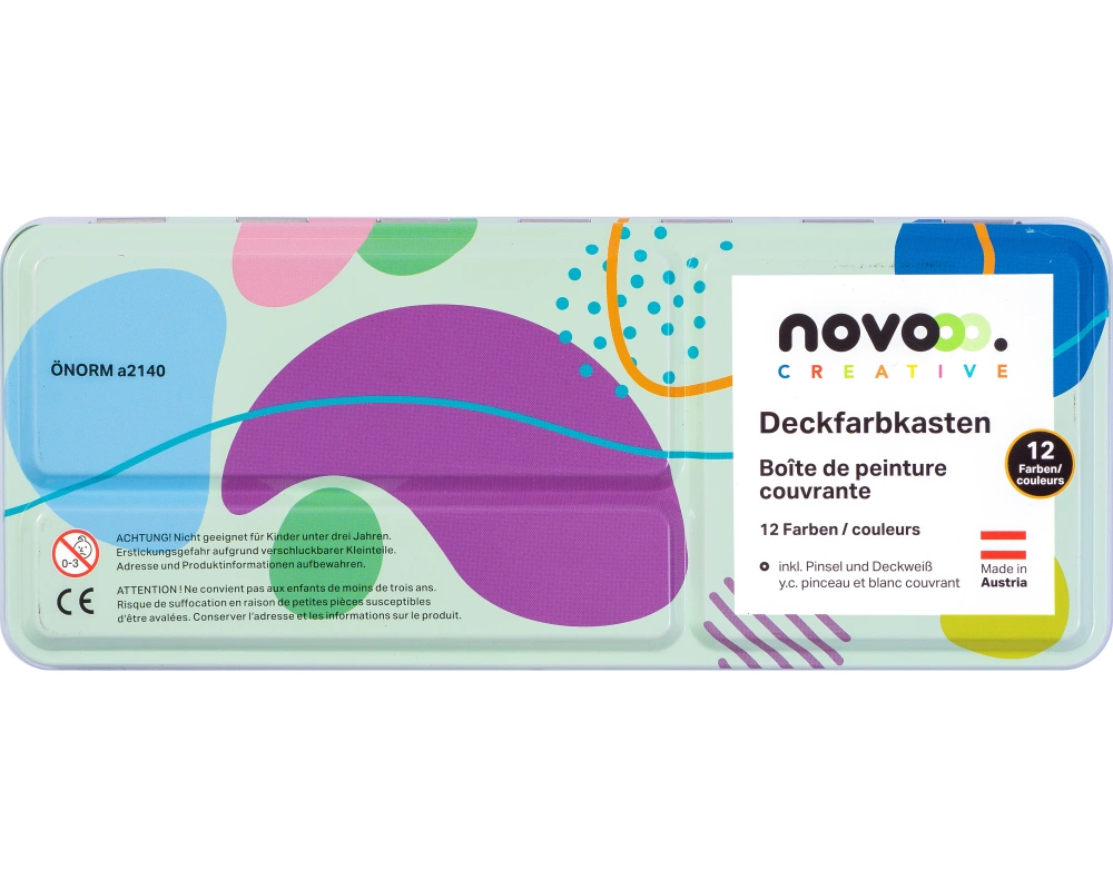 NOVOOO Deckfarbkasten 93933-0008 12 Farben