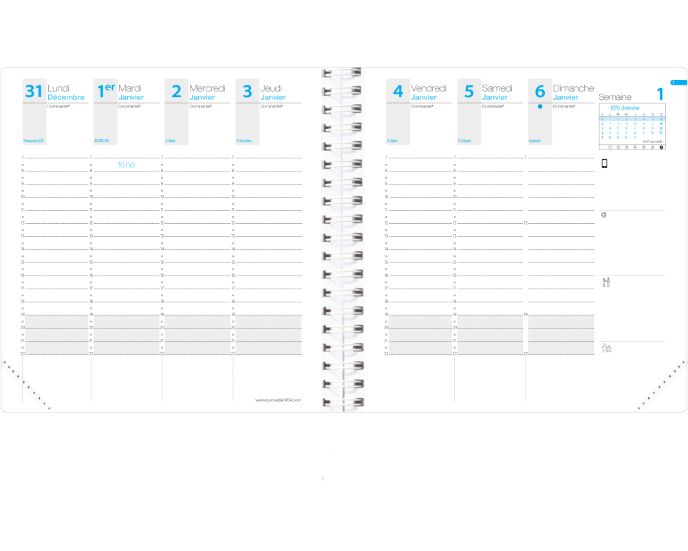 QUO-VADIS Agenda Time&Life medi. 2026 540066Q 1W/2S Ersatzkal. FR 16x16cm