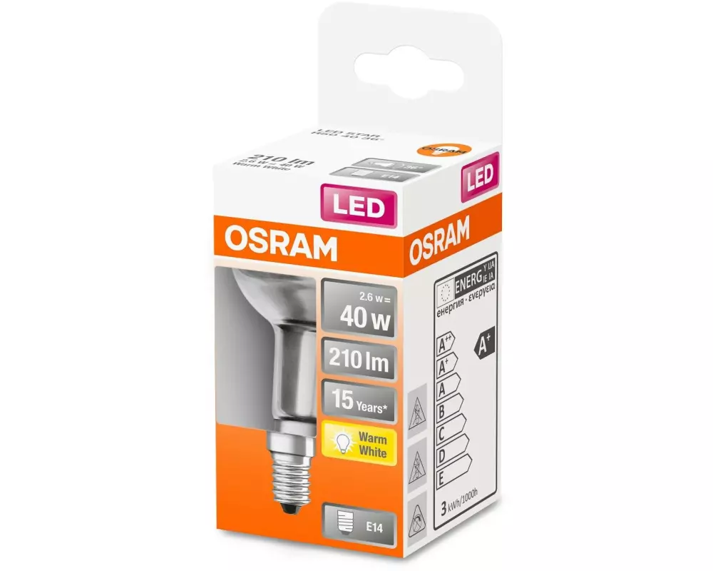 OSRAM Lampe Star R50, 2.6W, E14 Warmweiss (WW)