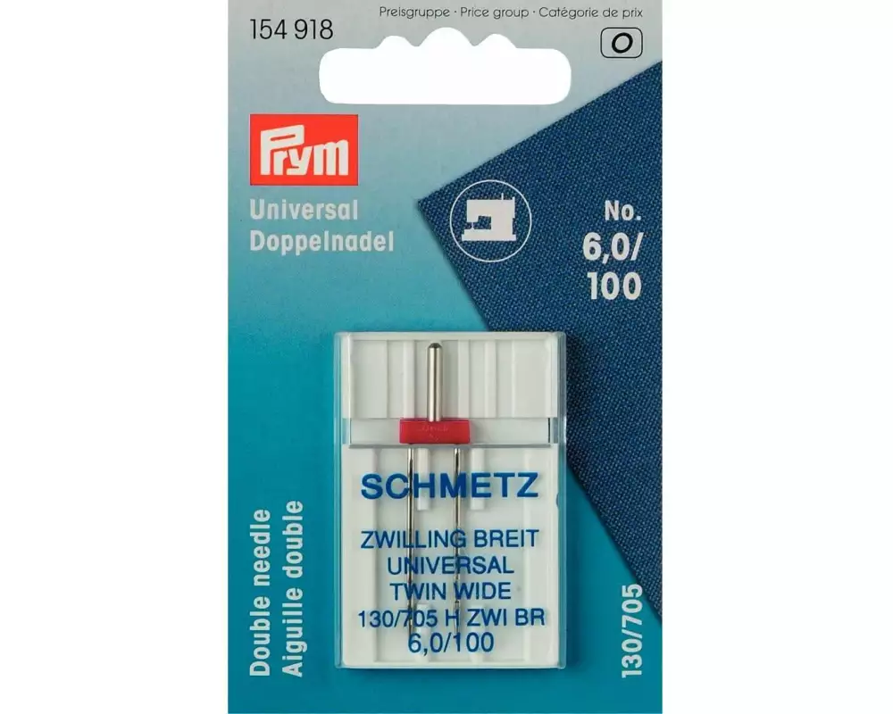 Prym Nähmaschinennadel Universal Nr. 100 Doppel, 1 Stück