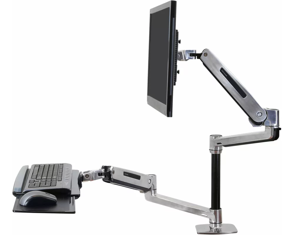 ERGOTRON desk mount, WorkFit-LX, Sit-Stand, keyboard, adjustable 50,8cm, 42 inch, 3,2-11,3kg, lift, pan, tilt, rotate