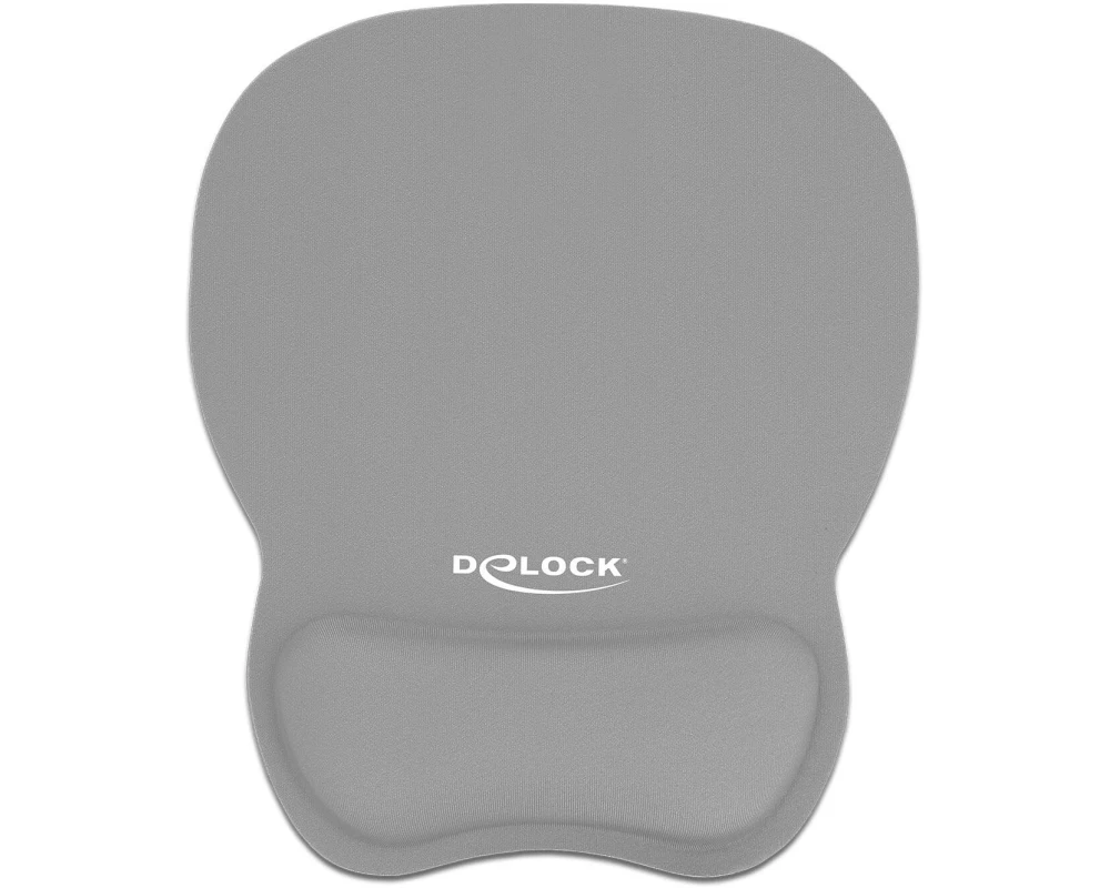 Delock Ergonomische Mausmatte mit Handballenauflage Grau