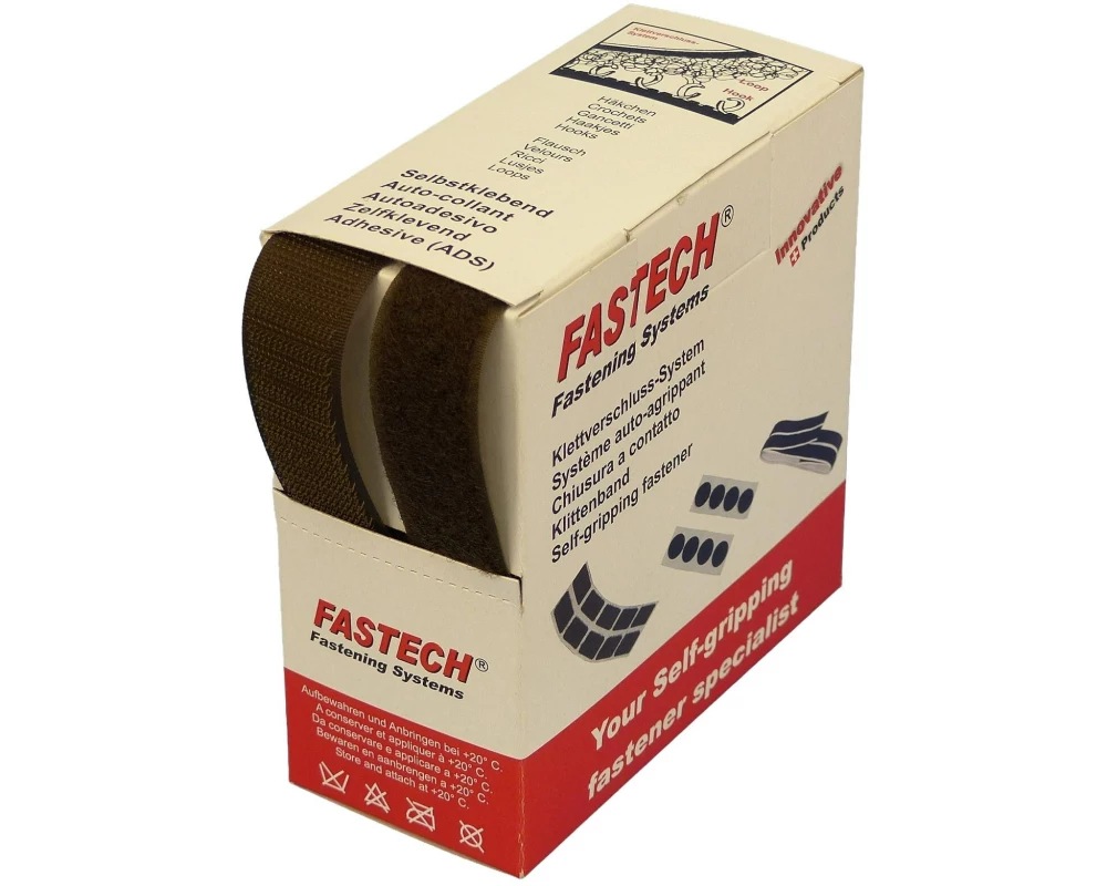 FASTECH Klettband-Box Dunkelbraun