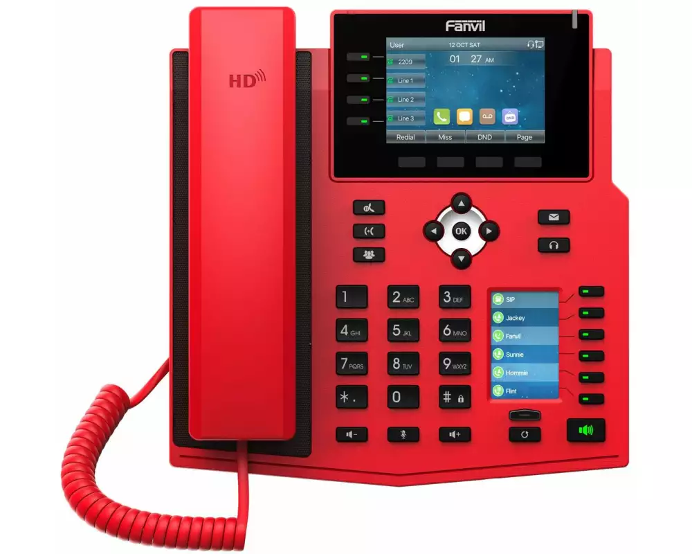 Fanvil Tischtelefon IP Telefon X5U-R Rot Rot