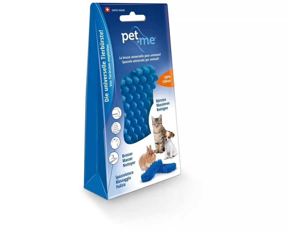 Pet+me Pflegebürste Soft, Blau