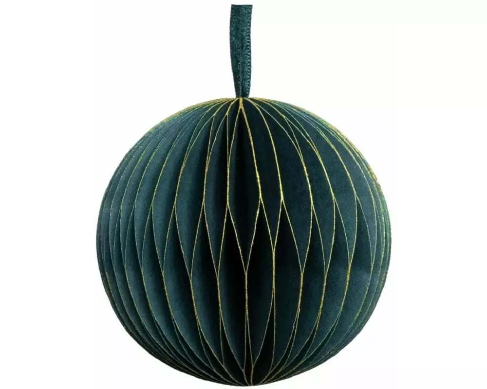 Tranquillo Weihnachtskugel aus Papier Gold/Türkis