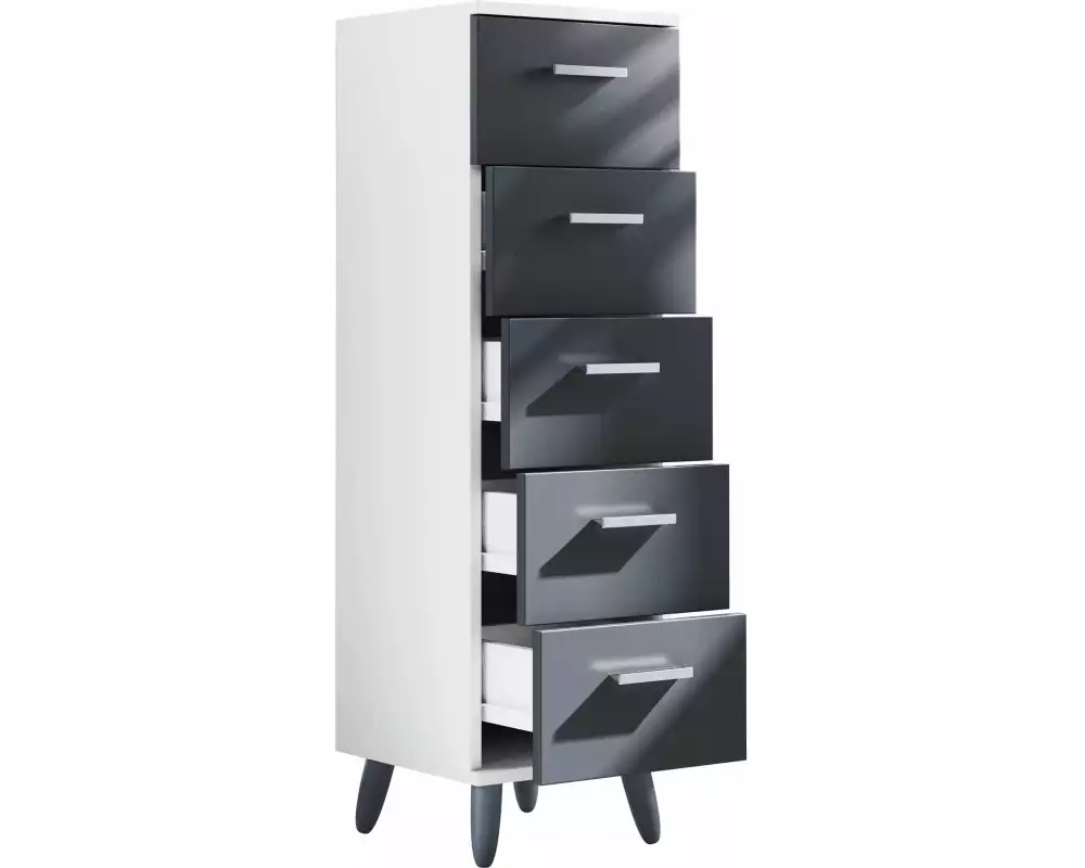 VCM Kommode Landos M 30 x 100 cm, Weiss/Anthrazit