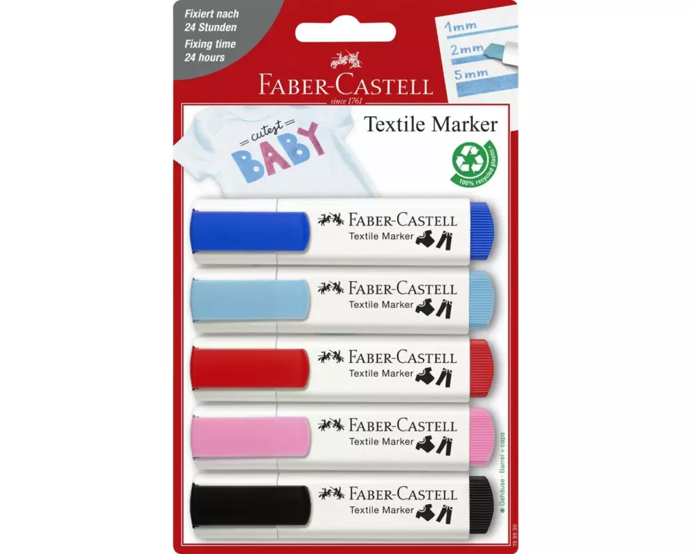 Faber-Castell Textilmarker Baby 5 Stück