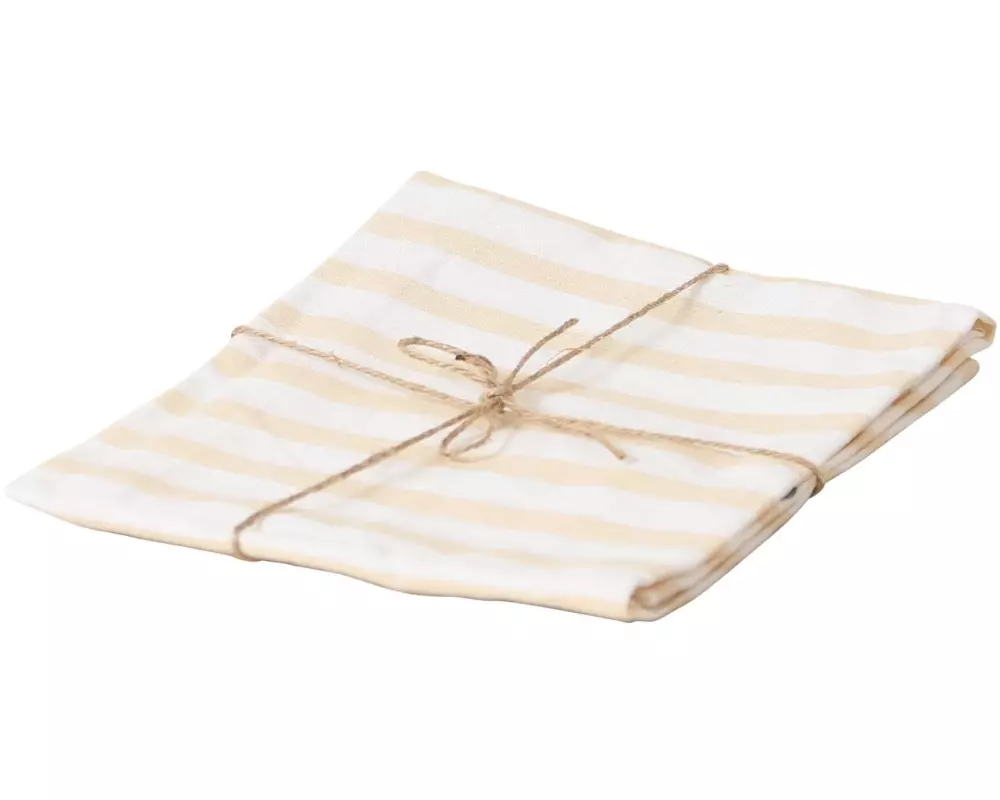 Esmée Geschirrtuch 50 x 70 cm, gestreift, Beige/Weiss