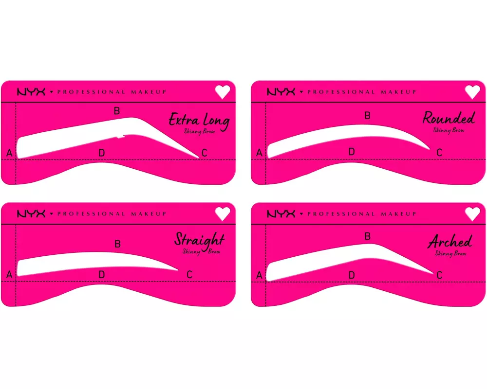 NYX Professional Makeup Zero To Brow Stencil 01 Thin Brow