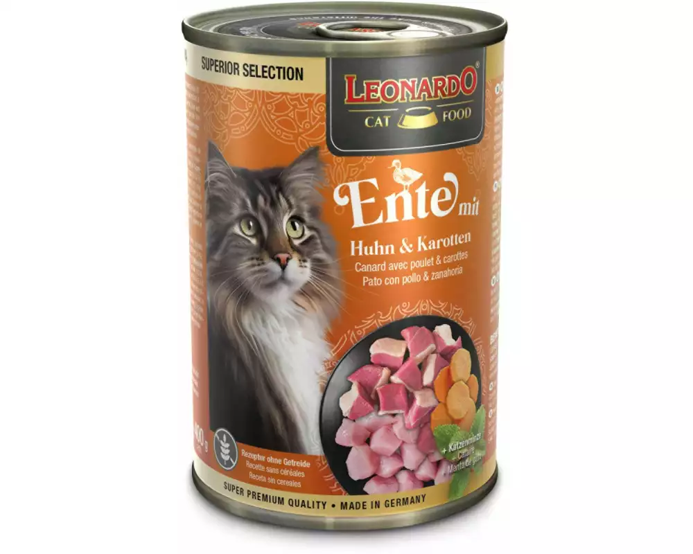 Leonardo Cat Food Nassfutter Superior Selection Ente, 400 g