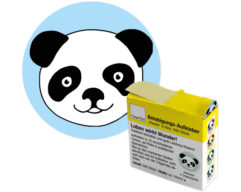 TIMETEX Belobigungs-Aufkleber 62217 Panda 500 Stück