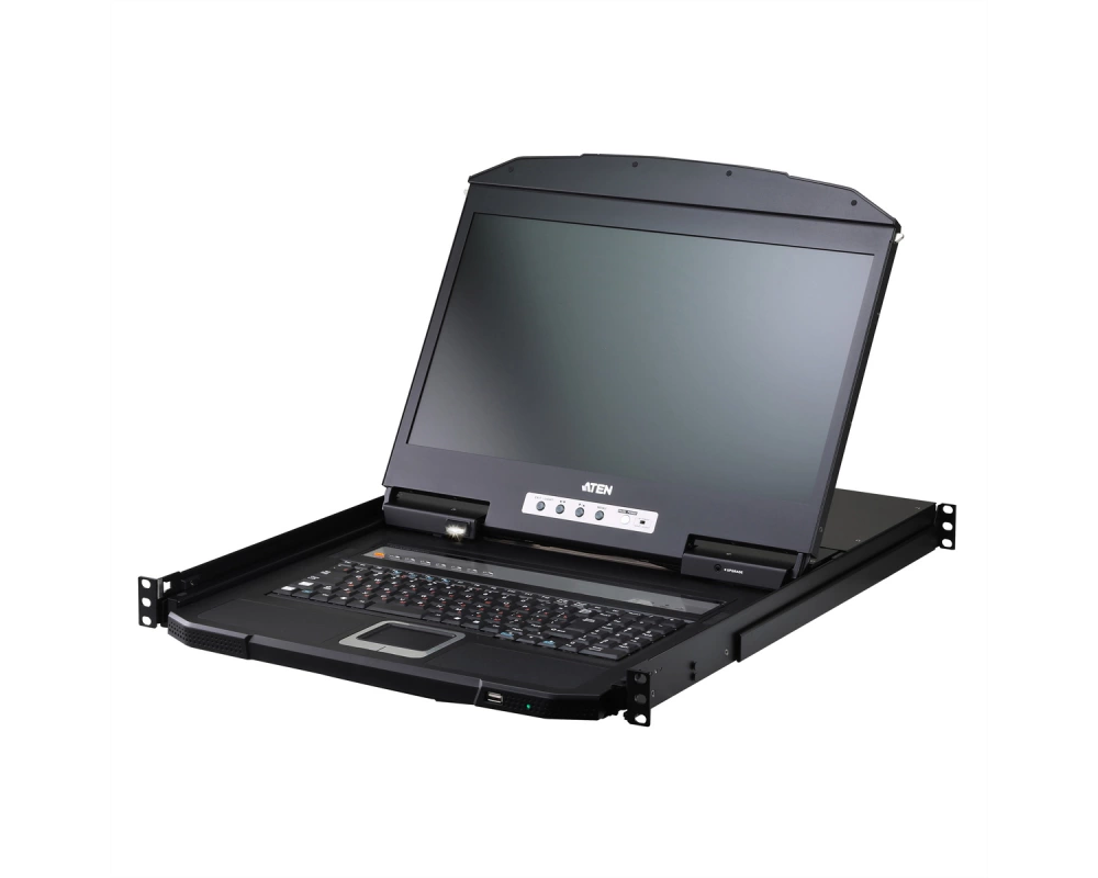 ATEN CL3708NX CH 8-Port-USB-HDMI-Einzelschienen-Breitbild-LCD-KVM-Konsole, CH-Layout