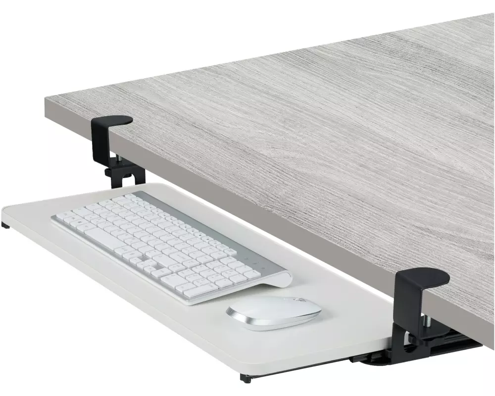 relaxdays Ausziehbare Tastaturablage zum Klemmen Weiss-Schwarz Schwarz/Weiss