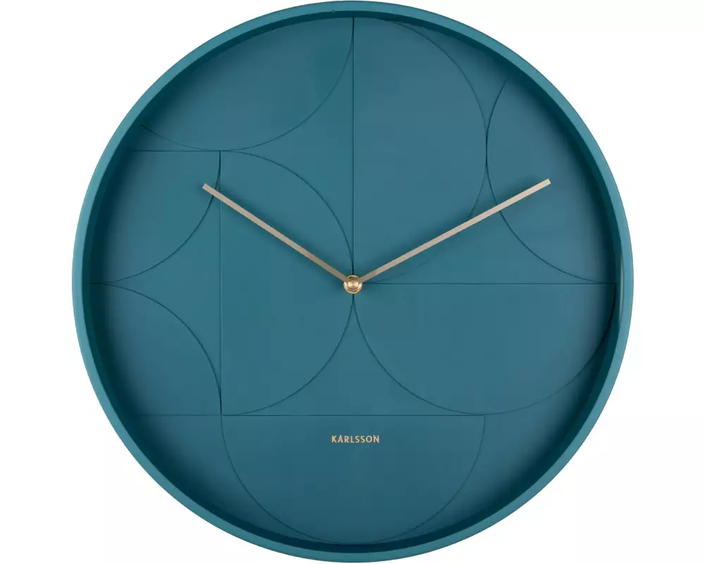 KARLSSON Wanduhr Echelon 40 cm, Dunkelblau