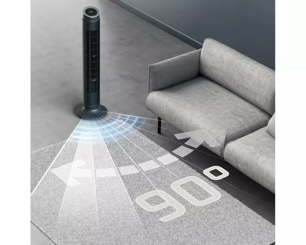 Rowenta Turmventilator Eole Silence Force Schwarz/Dunkelblau