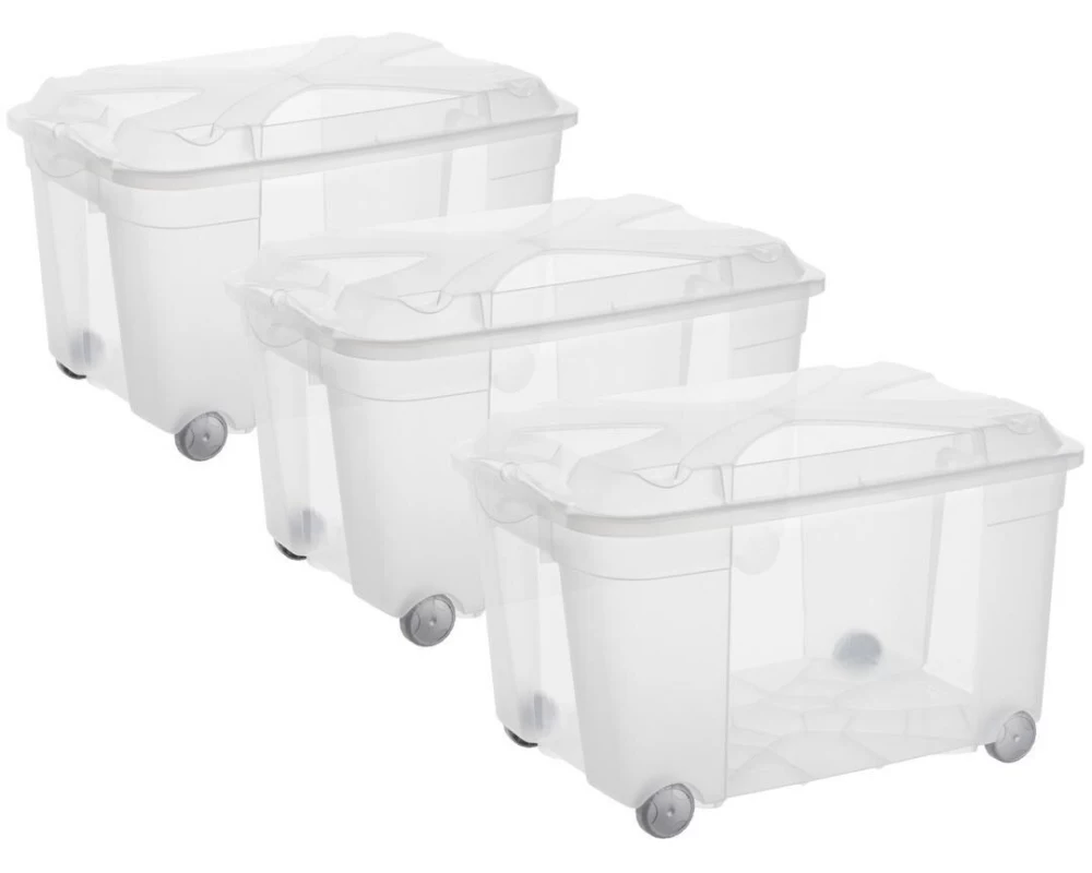 Rotho Aufbewahrungsbox Roller4 EASY Transparent, 3 tlg.