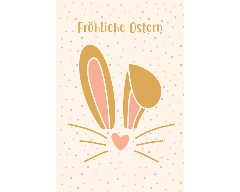 ABC Grusskarte Frohe Ostern , Orange