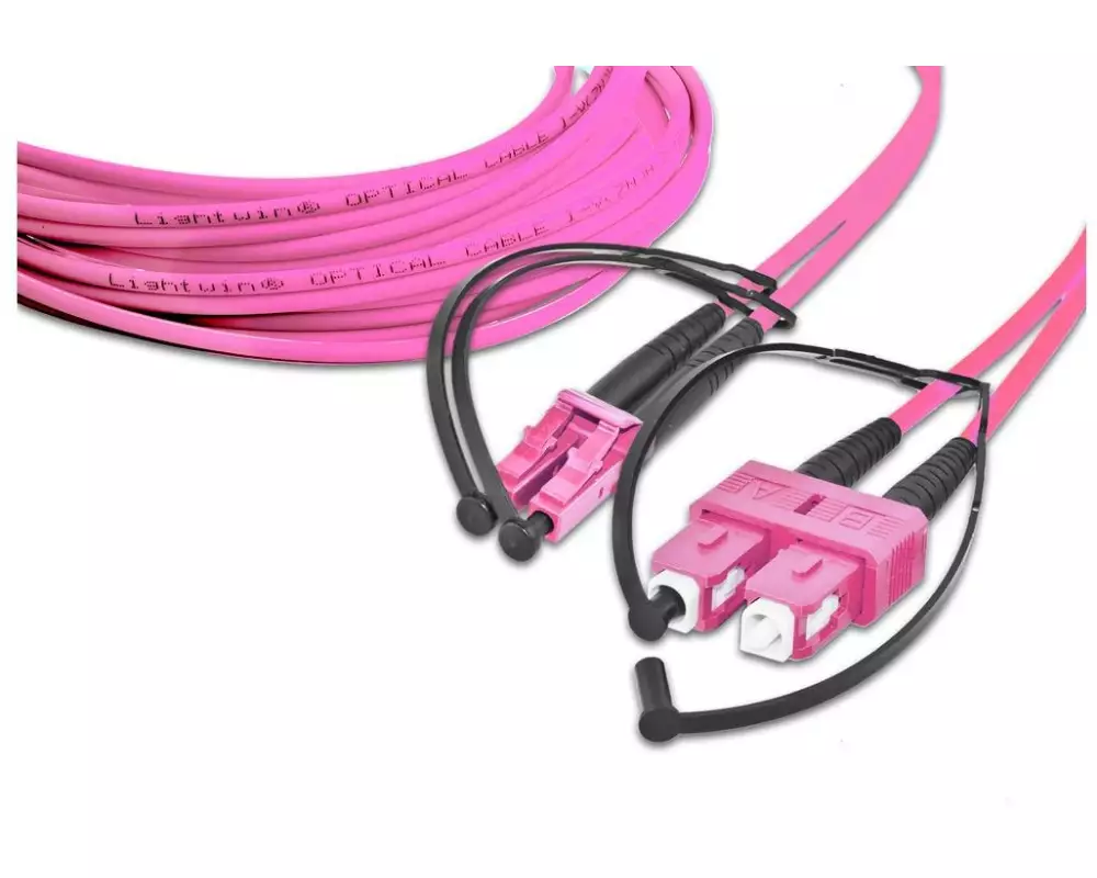 Lightwin LWL-Patchkabel Multimode LC – SC, OM4, Duplex, 5 m