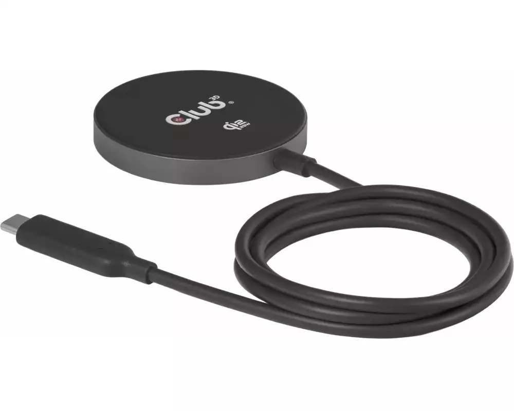 Club 3D Kabelloses Ladegerät Qi2 25 W Schwarz