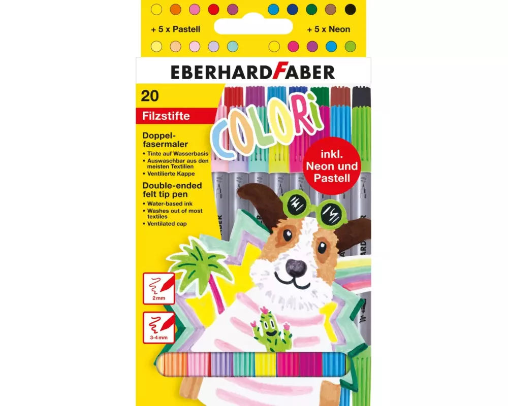 Eberhard Faber Filzstift Colori 20 Stück, Mehrfarbig