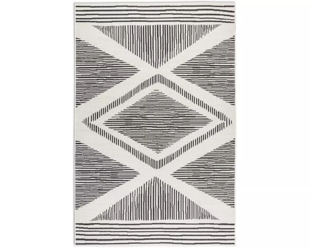 Elle Decoration Teppich Rhombus 80 x 150 cm, Black