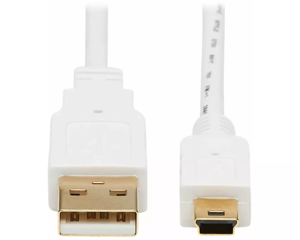EATON TRIPPLITE Safe-IT, USB-A to USB Mini-B, Antibacterial Cable, M/M, USB 2.0, White, 6ft. 1.83m