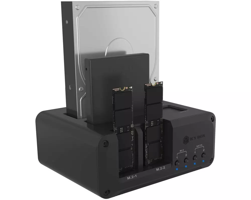 ICY BOX Club Case 2925 4-Bay, 2x M.2 NVMe, 2x 2.5/3.5 Zoll HDD SSD