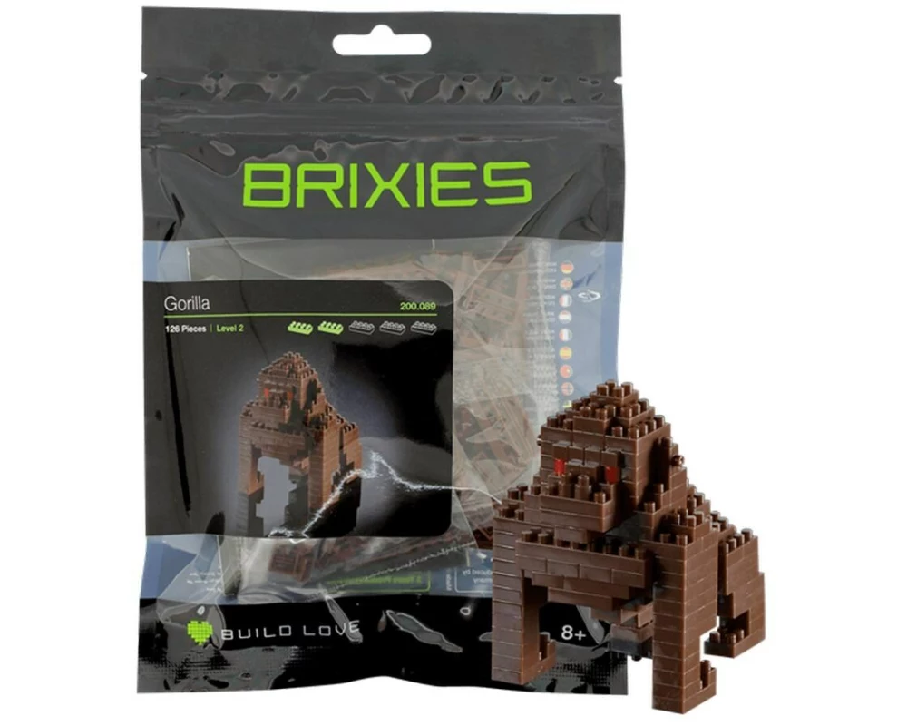 BRIXIES Bausteinmodell Gorilla aus 126 Bausteinen