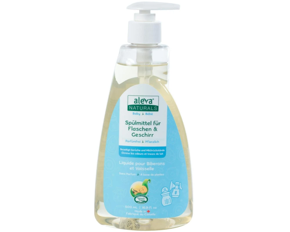 Aleva Naturals Spülmittel für Flaschen und Geschirr parfümfrei 500 ml
