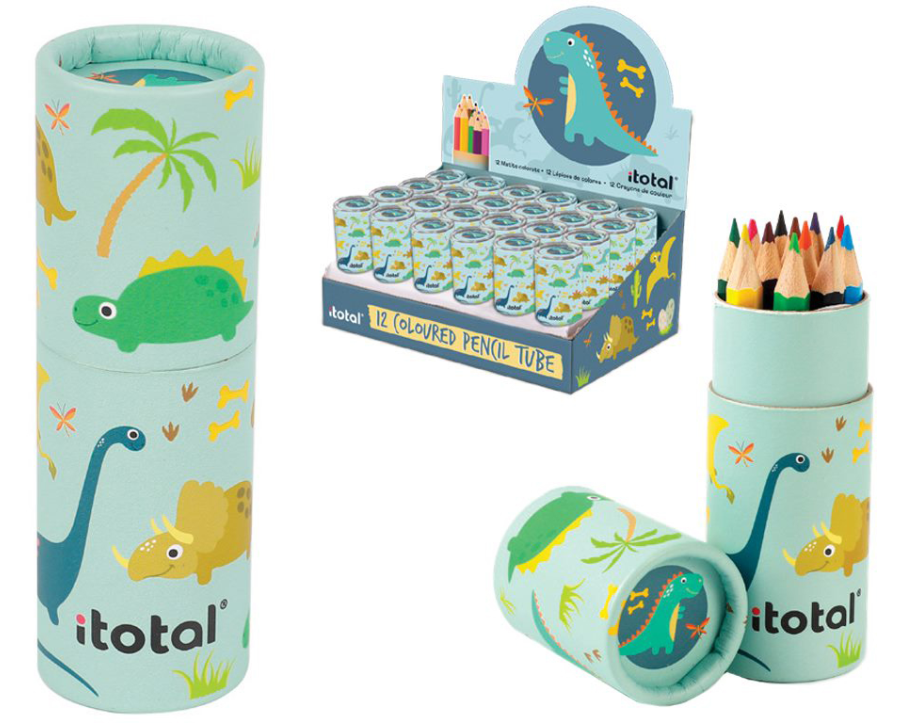 ROOST Farbstifte Dino XL2263 Runddose 12 Stück