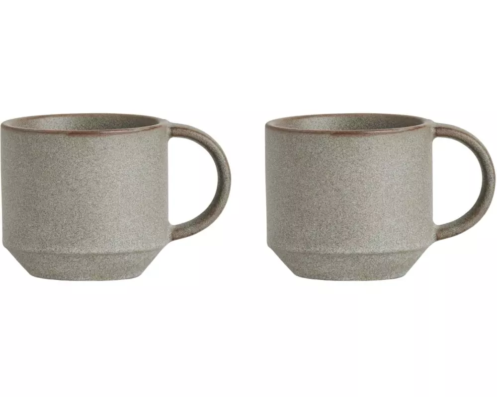 OYOY Kaffeetasse Yuka 250 ml, 2 Stück, Grau
