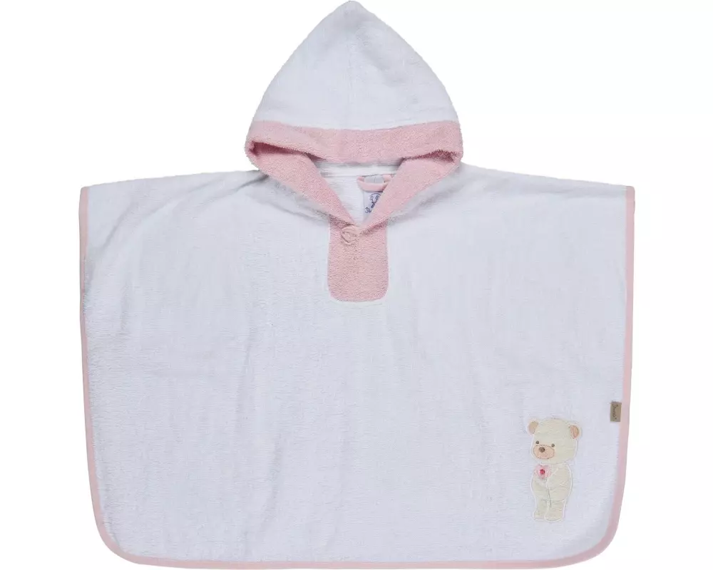 Sterntaler Baby-Poncho Bär Betty Weiss/Rosa