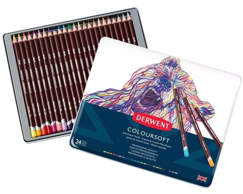 Derwent Coloursoft Buntstifte, mehrfarbig, 24-teilig