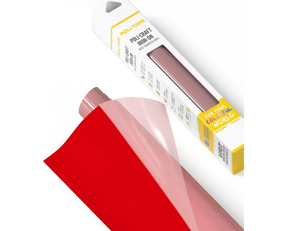 Poli-Tape Aufbügelfolie Tubitherm Flock, 30.5 x 61 cm, Signalrot
