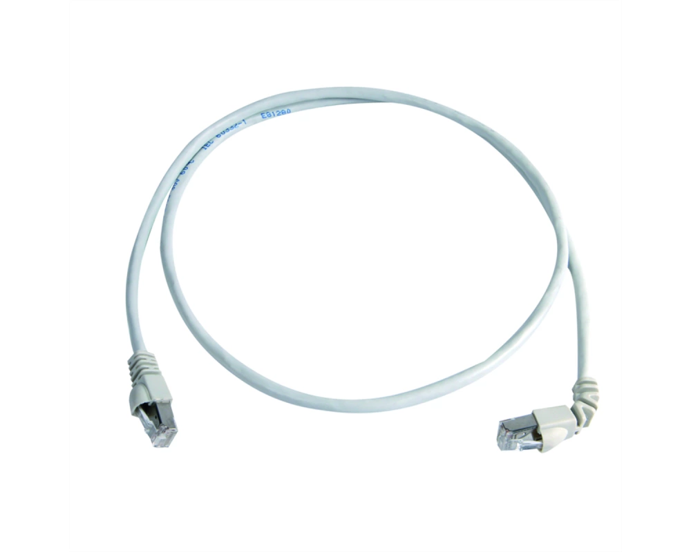 TELEGÄRTNER Patchkabel S/FTP Cat.6A (ISO/IEC), MP8 FS500, LSZH, 1x90°, 1:1, weiß, 2 m