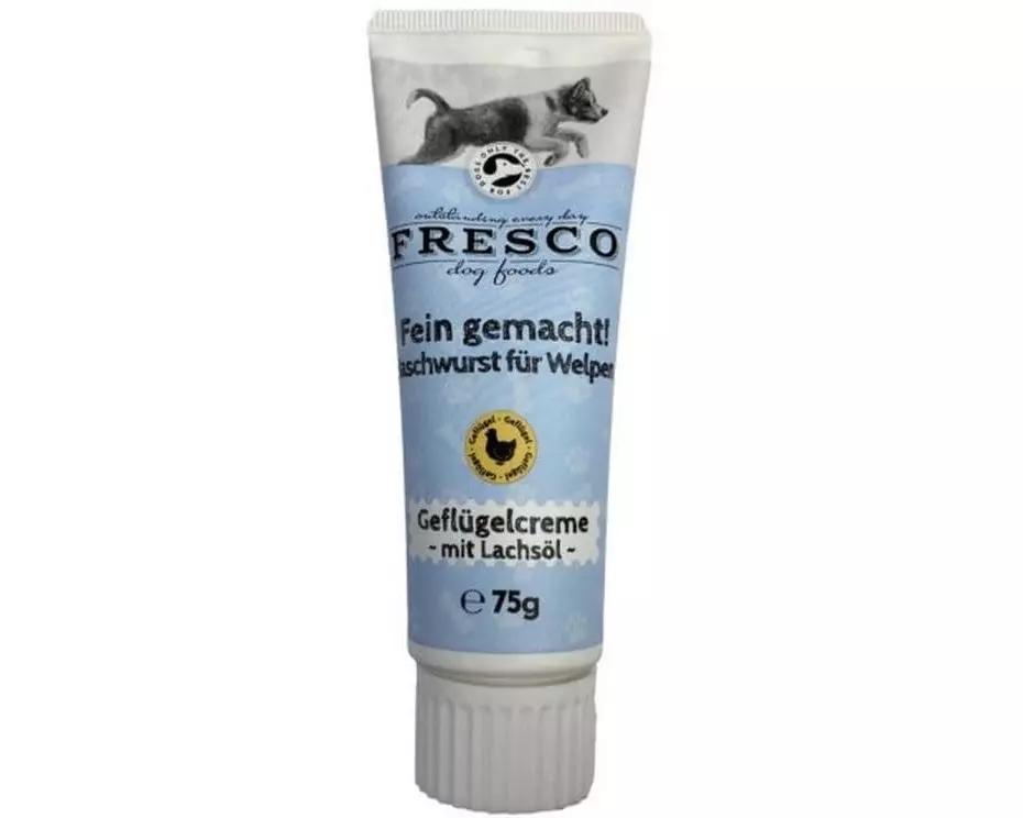 FRESCO Leckerli Naschwurst Welpen Geflügelcreme & Lachsöl, 75 g
